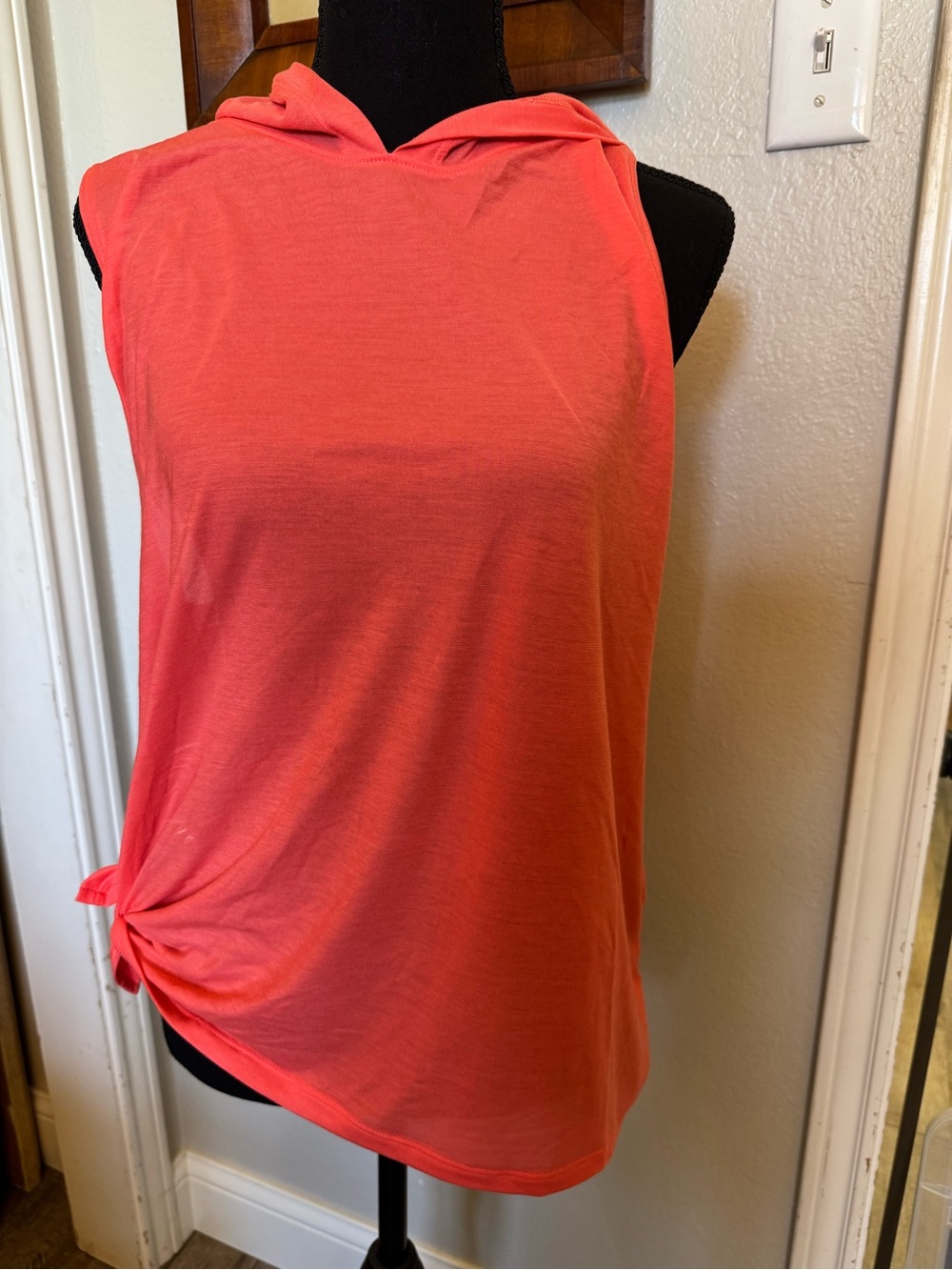 Under Armour Coral Sleeveless Hooded Tank with Cutout Back